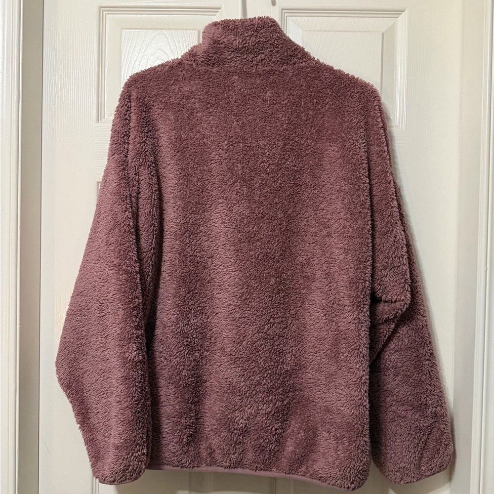 Tna Fuzzy zip mockneck 3/4 zip sweater Fleece Pullover size medium vguc *flaw - Picture 6 of 8